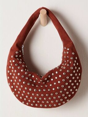 Free People Understated Leather Studded Shoulder Bag